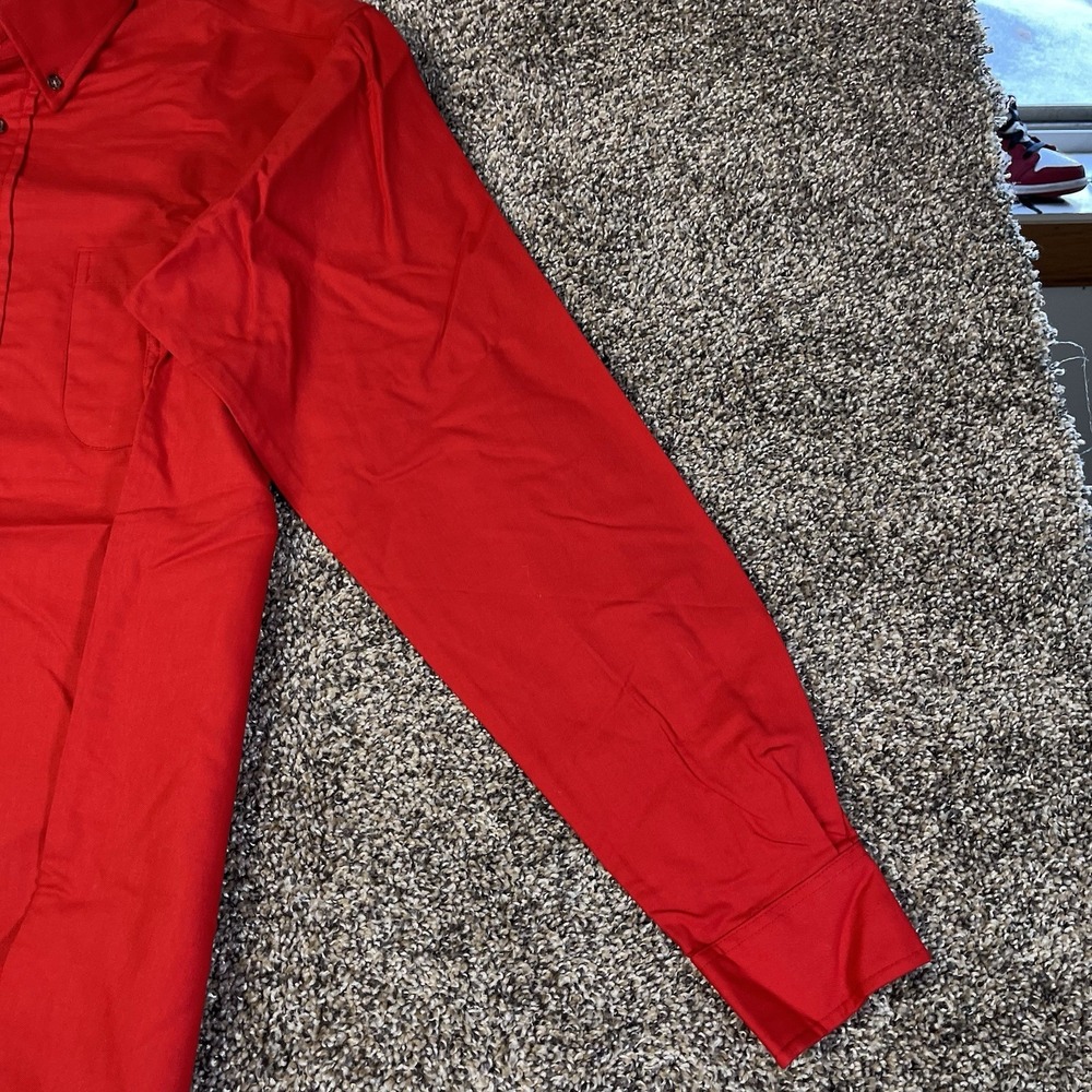 Bullock & Jones Viyella Men Size M Red Shirt Canada Wool Cotton Button Down Used - Picture 5 of 11